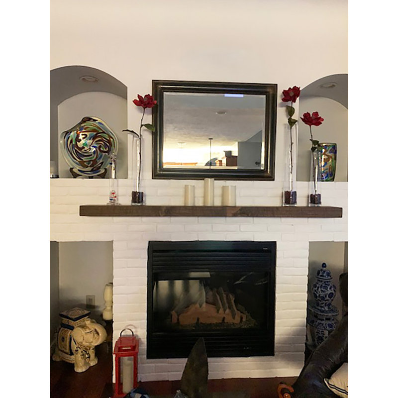 Millwood Pines Juna Floating Wood Fireplace Shelf Mantel & Reviews